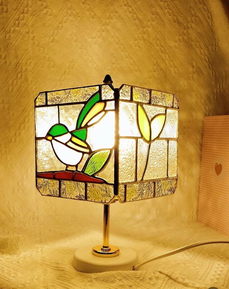 スクエアテーブルランプ - 小鳥 - 照明・ランプ - ガラス 