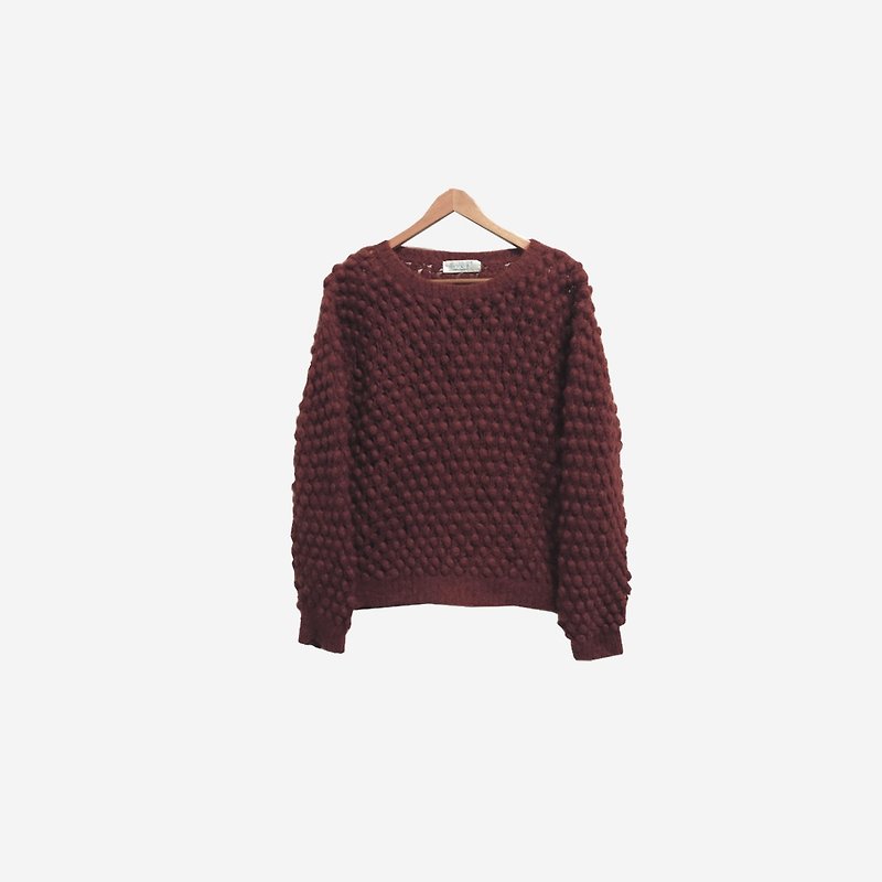 Dislocated ancient / half-stitch textured knit sweater no.324 vintage - Women's Sweaters - Polyester Red