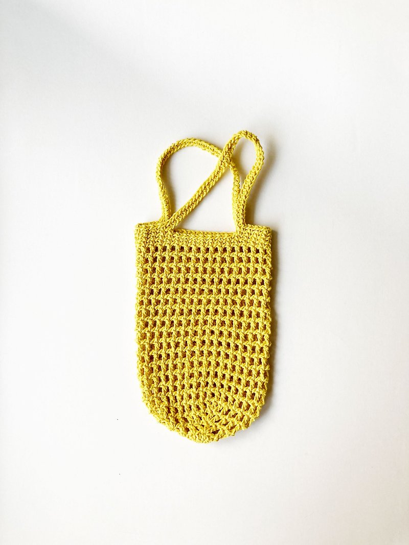 [Ready stock] Pineapple eco-friendly cup bag beverage bag [Choose me, choose me, I don’t have to wait] - Beverage Holders & Bags - Cotton & Hemp Yellow