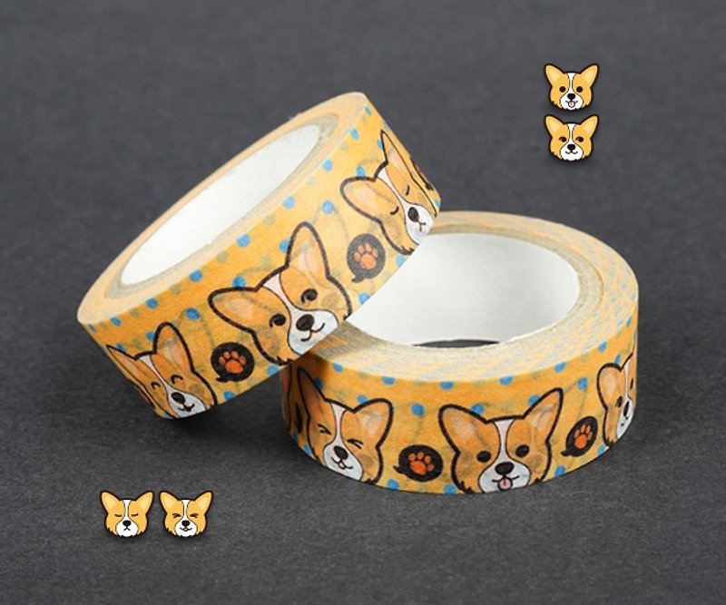 【Smile Corgi】★Christmas gifts★Creative and cute. And paper. Paper tape. - มาสกิ้งเทป - กระดาษ สีส้ม