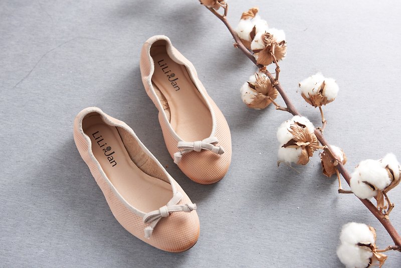 Zero code - [Easy elegance] waxy leather ballet shoes - Dawn loose powder (24/24.5) - Women's Oxford Shoes - Genuine Leather Pink