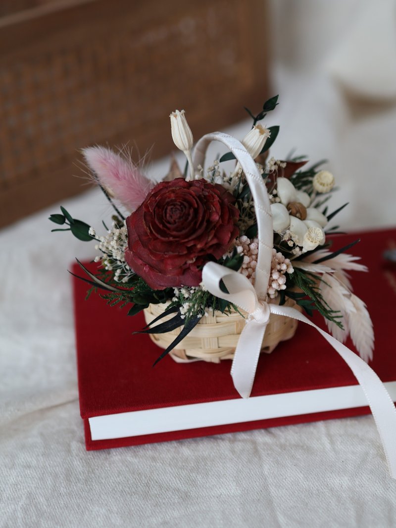 復古小花籃 x 不凋乾燥花小提籃 - 乾燥花/永生花 - 植物．花 