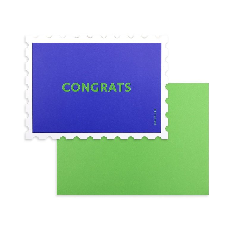 Stamp Styling Card Envelope Group-02 Congratulations, E2D13257 - การ์ด/โปสการ์ด - กระดาษ สีน้ำเงิน