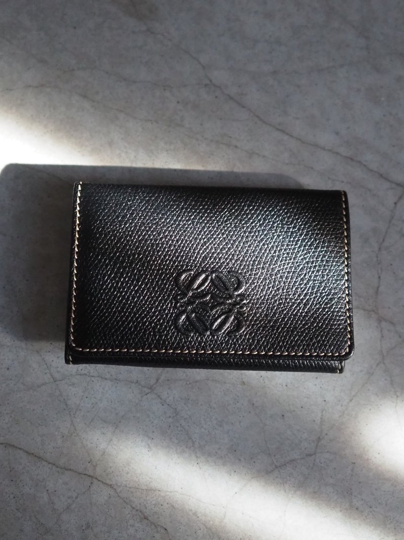 LOEWE ロエベ アナグラム キー コインケース ブラック レザー ビンテージ - 鑰匙圈/鑰匙包 - 真皮 黑色