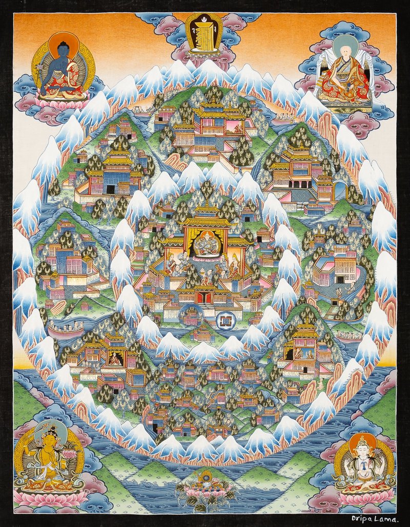 香巴拉淨土 — 智慧、光明與寧靜的神祕國度 - 壁貼/牆壁裝飾 - 其他材質 多色