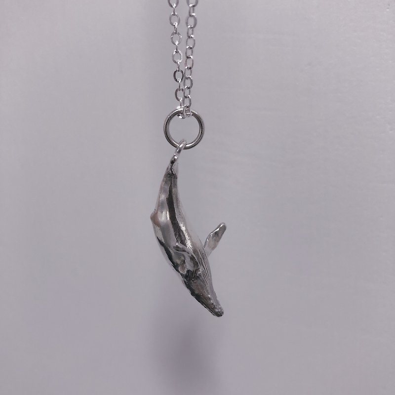 925 Silver Whale Necklace - Necklaces - Sterling Silver Transparent