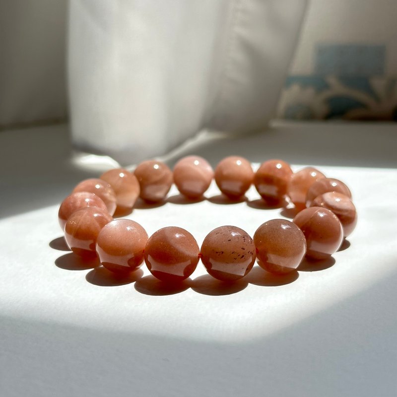 [Warmth of the Sun] Micro Jinsha Mocha Sunstone Pure Bead Bracelet Good Luck Favors Wealth, Self-Discipline, and Wards Off Evil and Stress - Bracelets - Semi-Precious Stones Gold