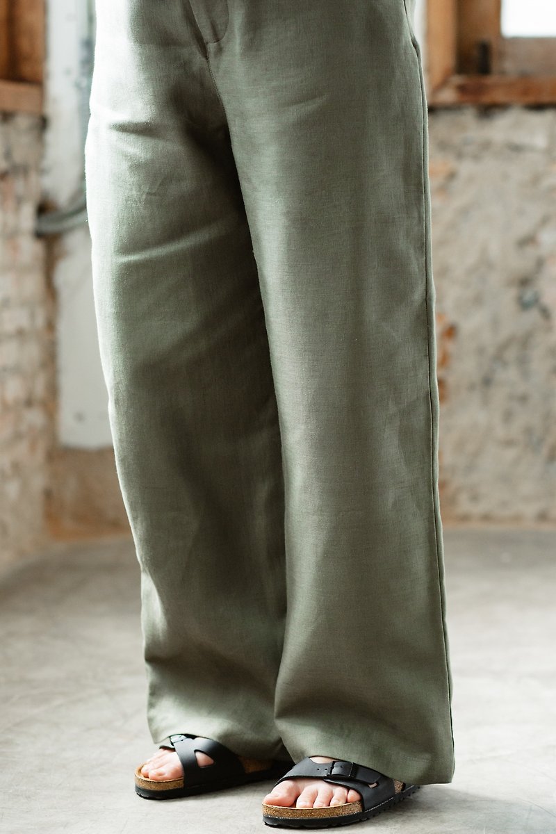 Basic Trousers in Olive - Women's Pants - Cotton & Hemp Green