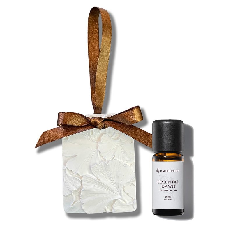 Ginkgo Leaf Diffusing Stone Essential Oil Gift Box - น้ำหอม - วัสดุอื่นๆ ขาว