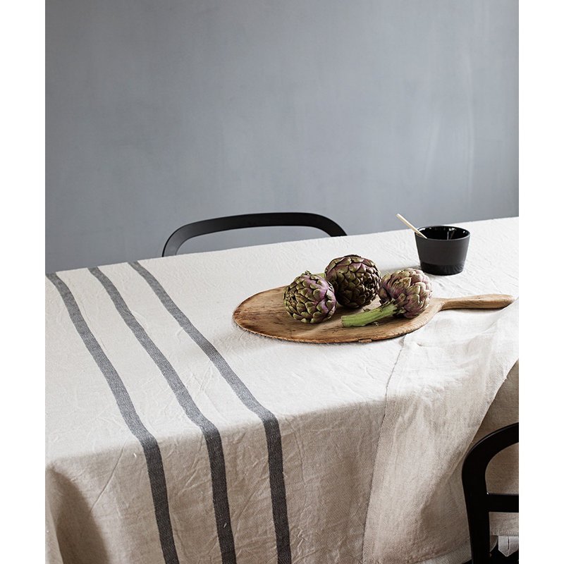 USVA thin linen blanket/table towel (gray) - ผ้ารองโต๊ะ/ของตกแต่ง - ผ้าฝ้าย/ผ้าลินิน สีเทา