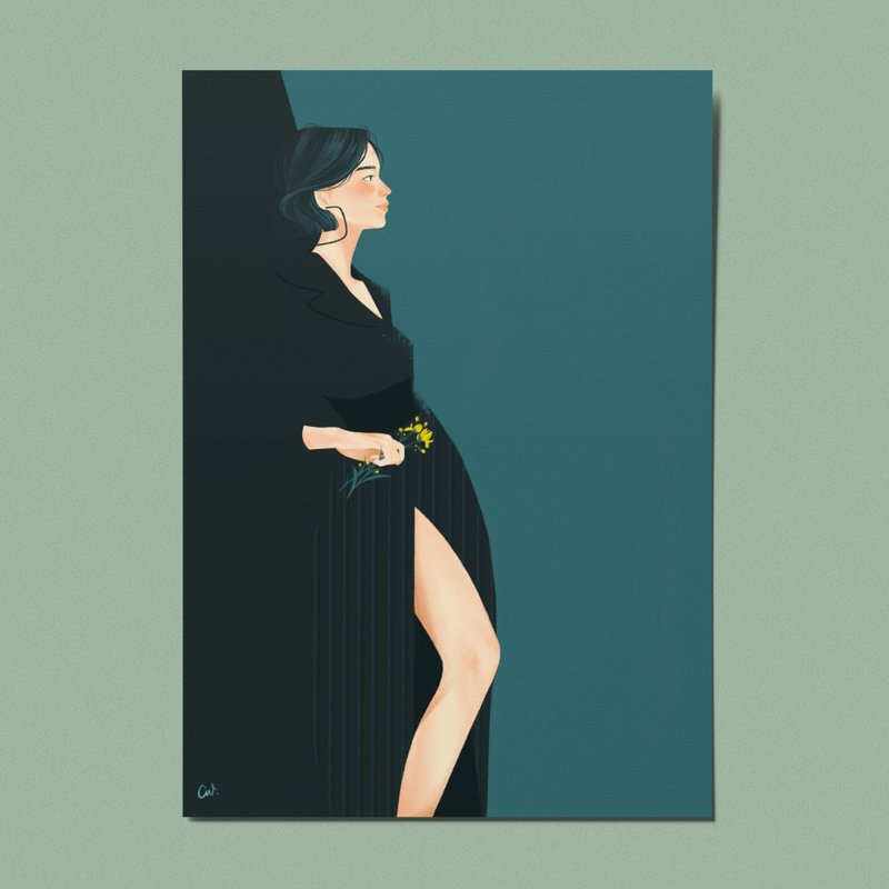 【Illustration Collection】The Teal Mood 5x7 Illustration Art Print - โปสเตอร์ - กระดาษ หลากหลายสี