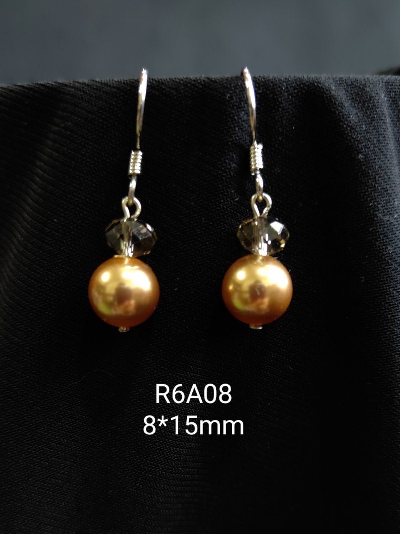 *我是設計*R6A08施華洛世奇水晶.珍珠耳環 - 耳環/耳夾/耳骨夾 - 水晶 