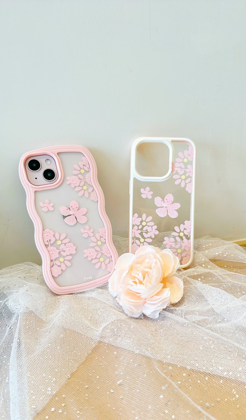 Romantic Sakura Wave Phone Case - เคส/ซองมือถือ - วัสดุอื่นๆ 