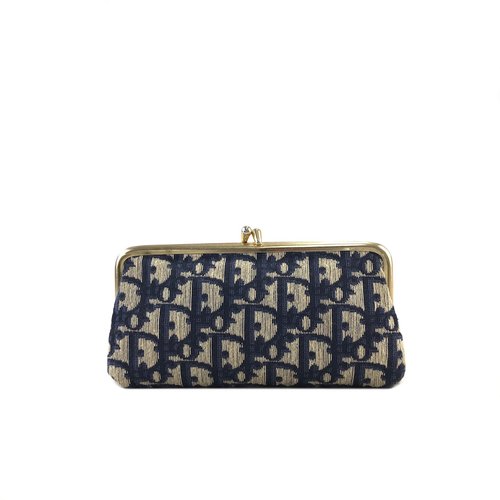 【美品】Christian Dior ディオール トロッター がま口 ポーチ 美品 Christian Dior クリスチャンディオール トロッター がま口