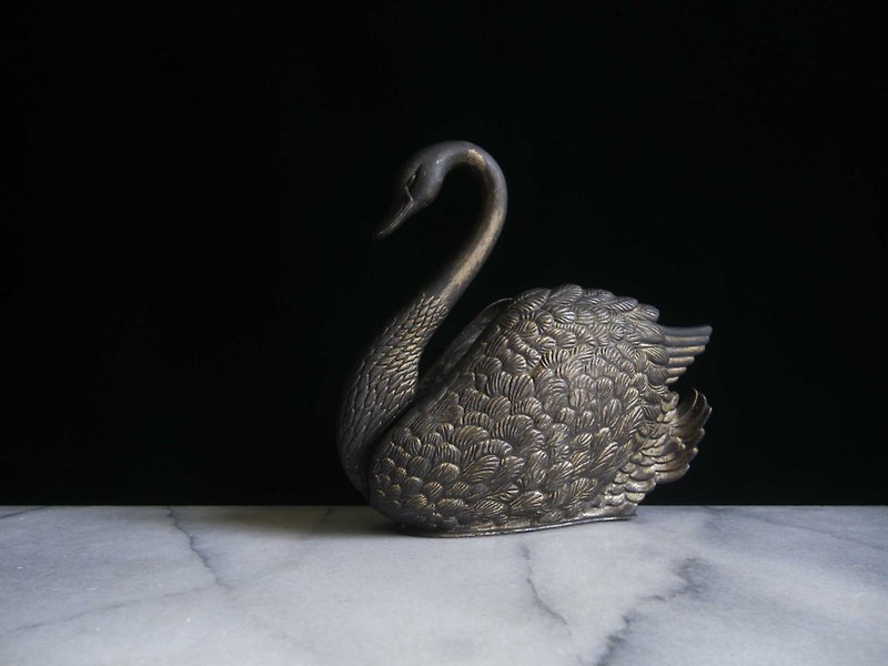 [OLD-TIME] Early European Silver Plated Swan Letter Frame