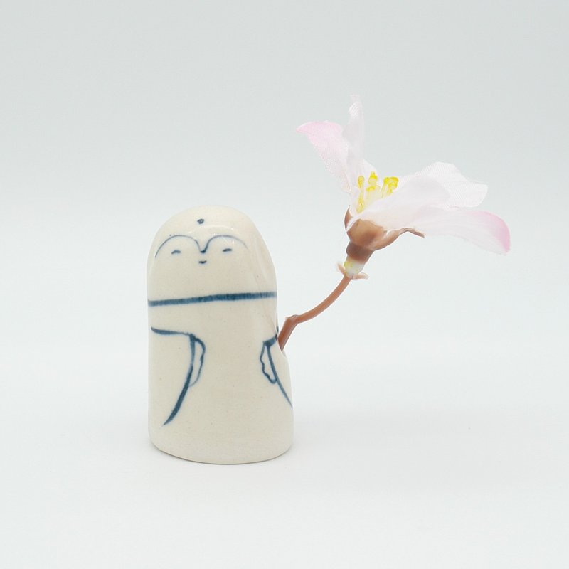 お地蔵さまのお花たて - 擺飾/家飾品 - 瓷 白色