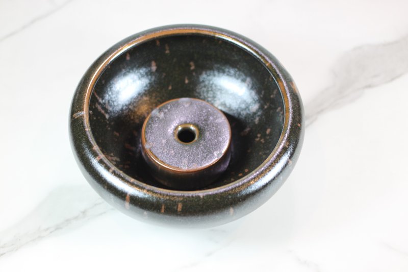 【送禮好物】鐵斑 天目釉 手拉坯壺承 茶洗 名家葉敏祥手工作品 - 茶壺/茶杯/茶具 - 陶 