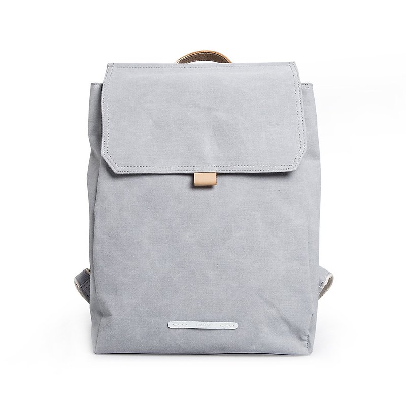 RAWROW | simple series -15 inch light college trapezoidal backpack - bright gray-RBP290GY - Backpacks - Paper Gray