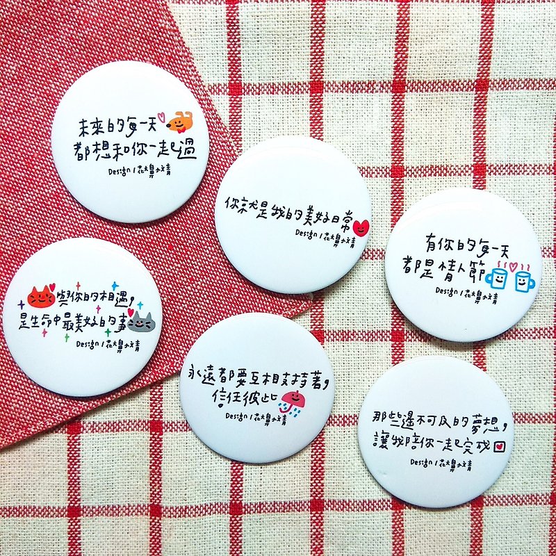 6 words with your encounter letter badge (4.4 cm) - Badges & Pins - Plastic Multicolor