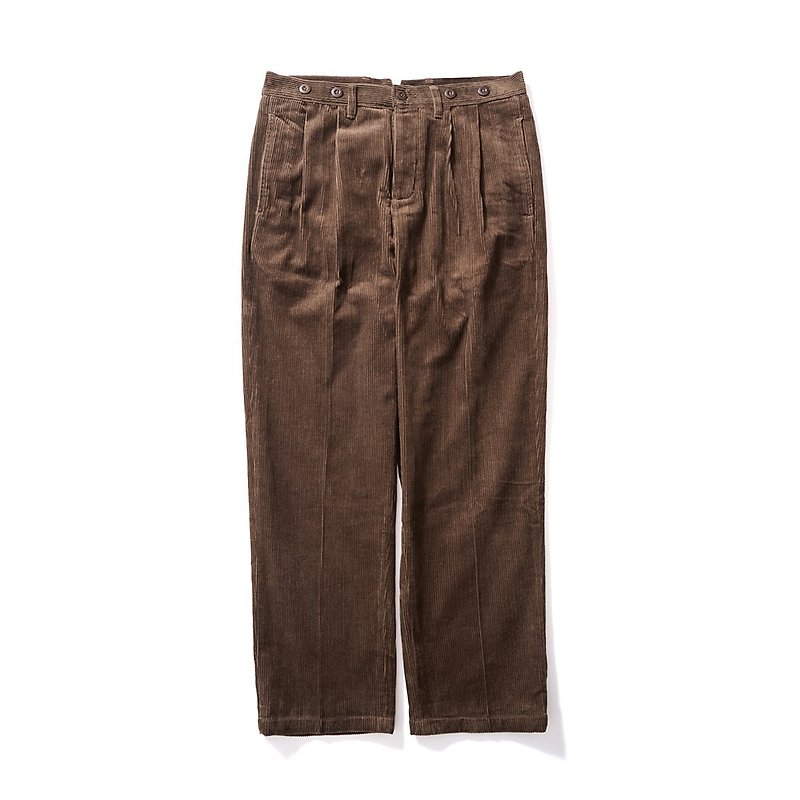 French Corduroy Trousers-Brown Brown