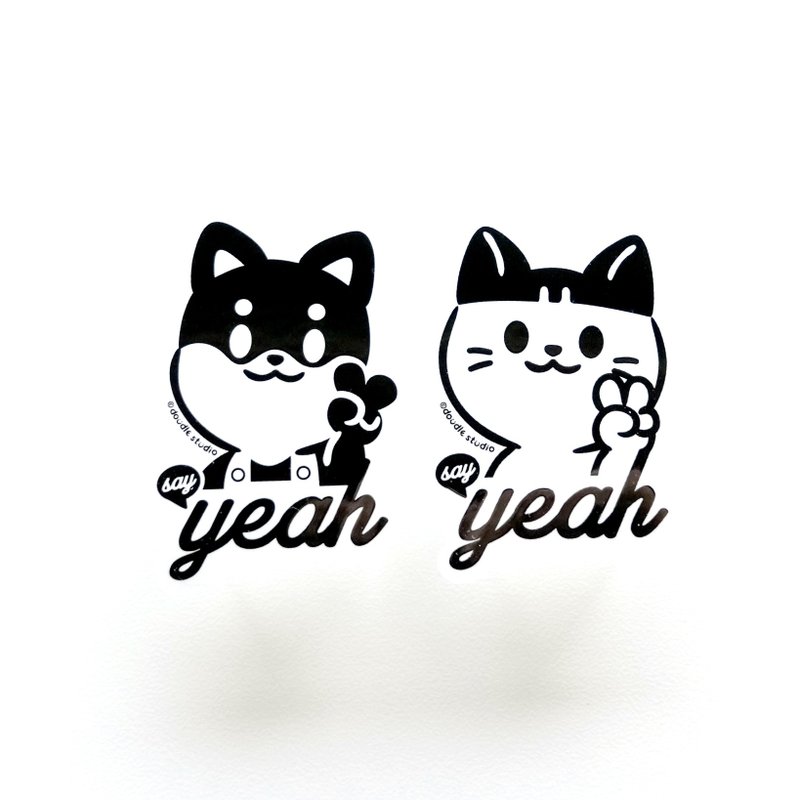 防水亮膜貼紙 - Say Yeah系列 - 貼紙 - 紙 白色