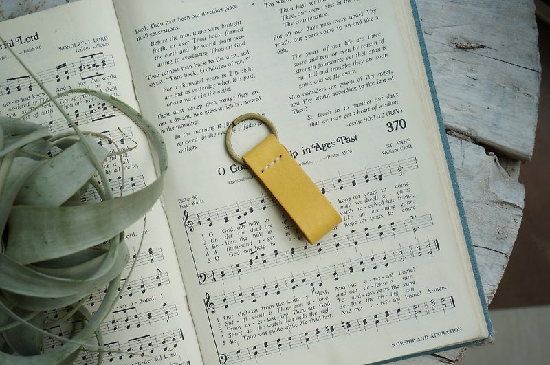 黃色 真皮串串鑰匙圈 - 鑰匙圈/鎖匙扣 - 真皮 黃色