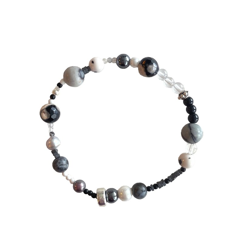 Gray Natural Stone Bracelet 015 - Bracelets - Gemstone Gray