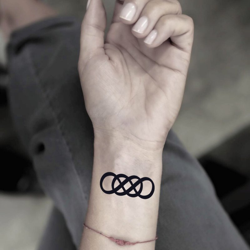 Double Infinity Temporary Fake Tattoo Sticker (Set of 2) - OhMyTat