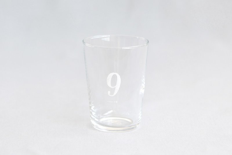 【+t企劃】數字杯-白 9 - 玻璃杯 - 玻璃 透明