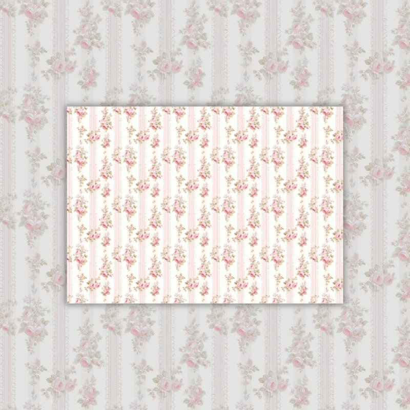 A4. Sweet Flower Line Tracing Paper - 卡片/明信片 - 紙 