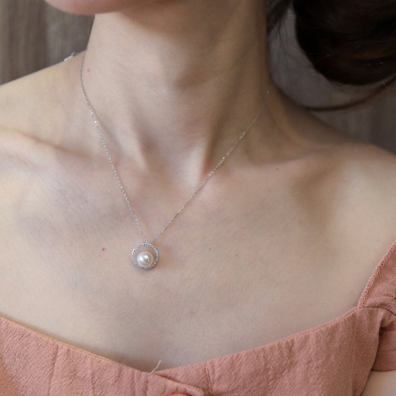 【桃李】AKOYA海水珍珠項鍊/耳環套組 | 沉醉之珠 - 項鍊 - 珍珠 