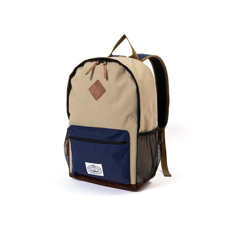 日本限定 POLER Rambler Pack M 探索漫遊雙肩包 / 米*海軍藍 - 後背包/背包/書包 - 聚酯纖維 卡其色