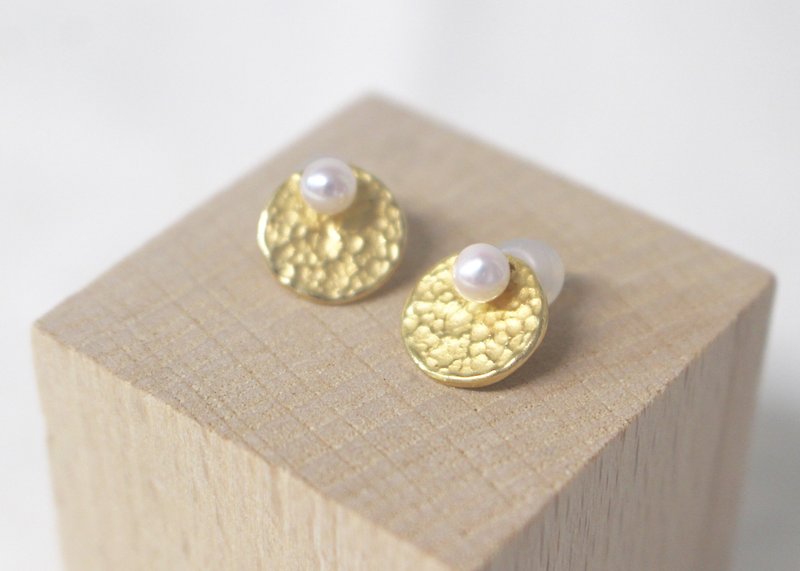 Akoya Pearl Round Petit Pierce Gold Color - Earrings & Clip-ons - Gemstone Gold
