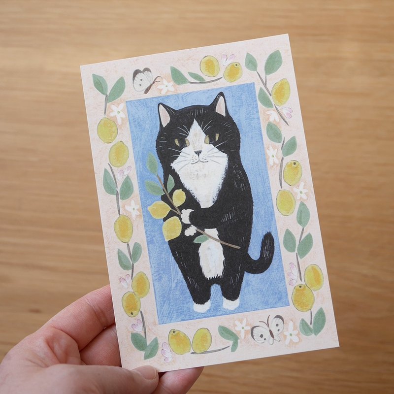 ポストカード　絵本の中の猫　#15 タキシード猫 - 卡片/明信片 - 紙 