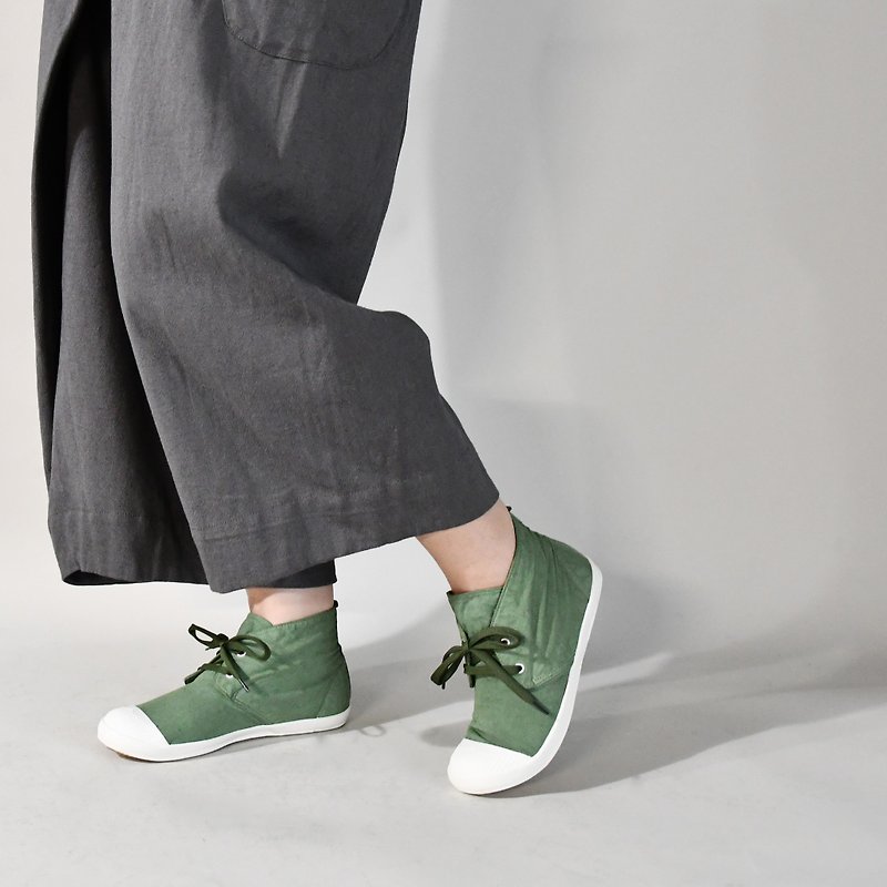 karaboot松綠洗染系列/休閒鞋/帆布鞋 - 女款休閒鞋 - 棉．麻 綠色