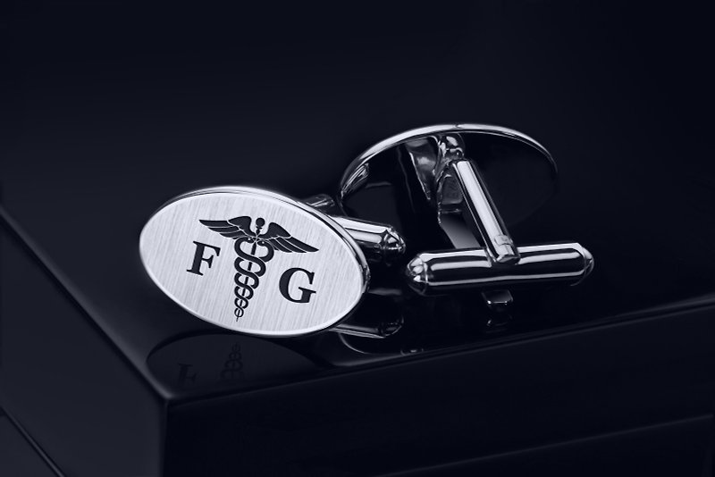 Doctor Cufflinks silver 925, Gift for doctor, Medical Cufflinks Med student gift - กระดุมข้อมือ - เงินแท้ สีเงิน