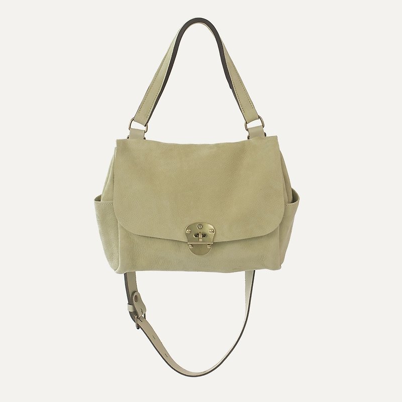 Bleu de Chauffe-JUNE BAG Leather Bag_Amande / Almond - Messenger Bags & Sling Bags - Genuine Leather 