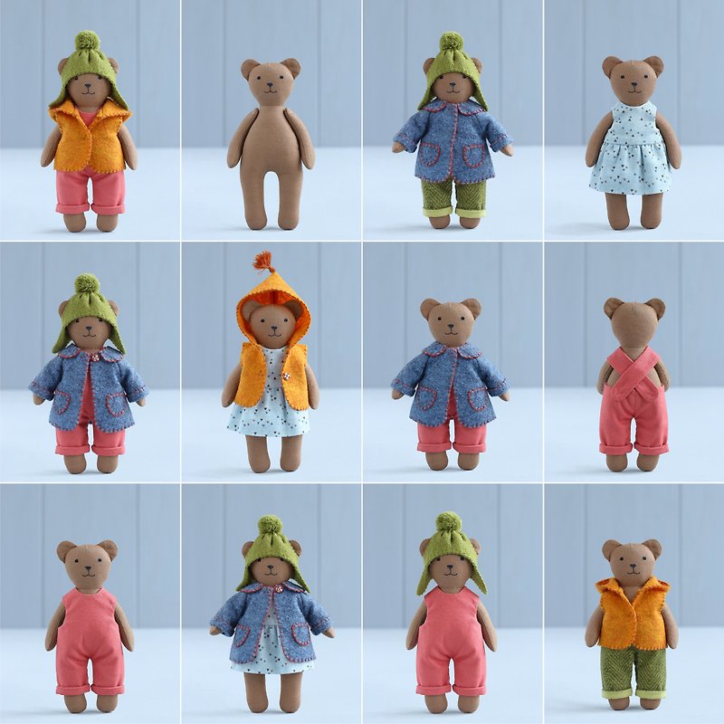 【Digital】2 PDF Mini Bear + Set of Clothes Sewing Patterns Bundle