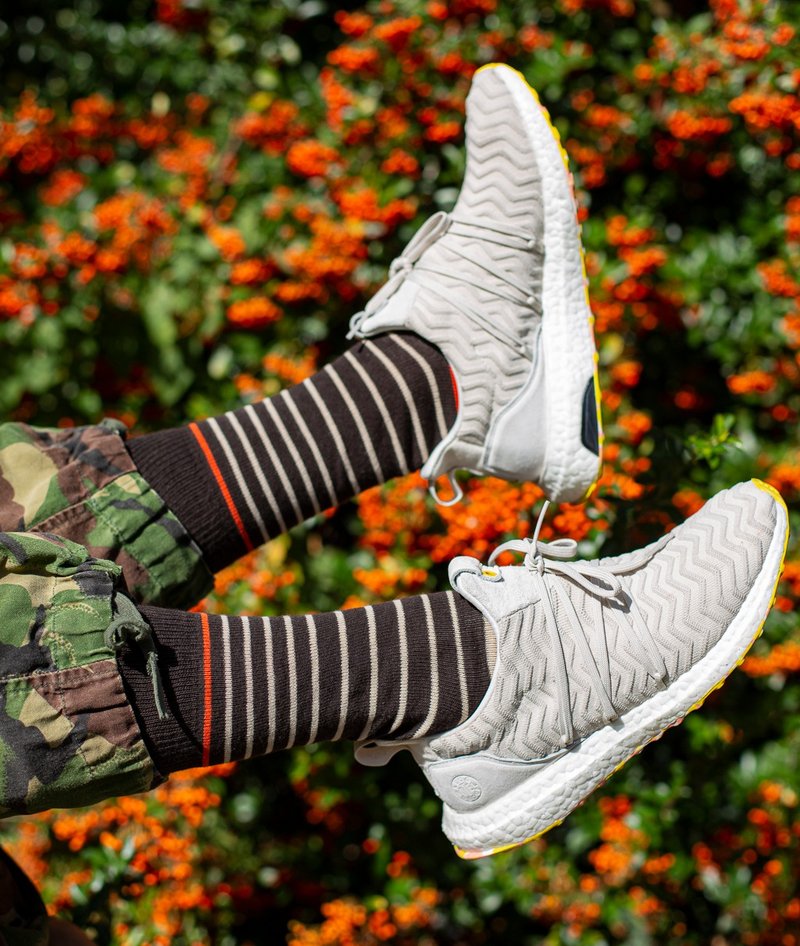 MrDロンドンイングリッシュジェントルマンソックス– 9ゲージブルトンストライプ–コーヒー - メンズ靴下・ソックス - コットン・麻 ブラウン