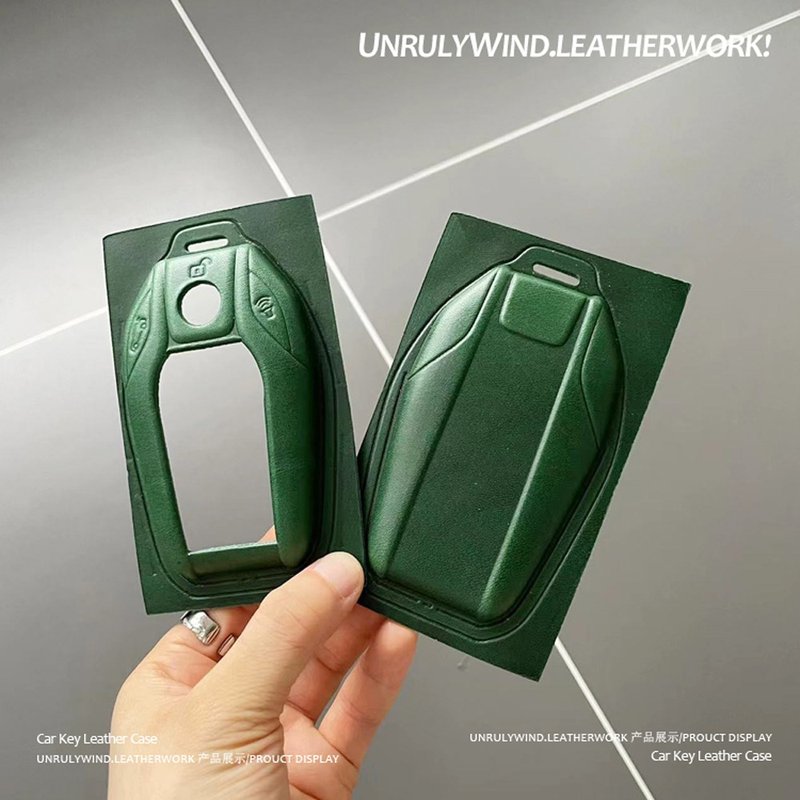 寶馬7系鑰匙套740高檔5系進口x7x5 535le液晶屏 手工 義大利牛皮 - 鎖匙扣/鎖匙包 - 真皮 