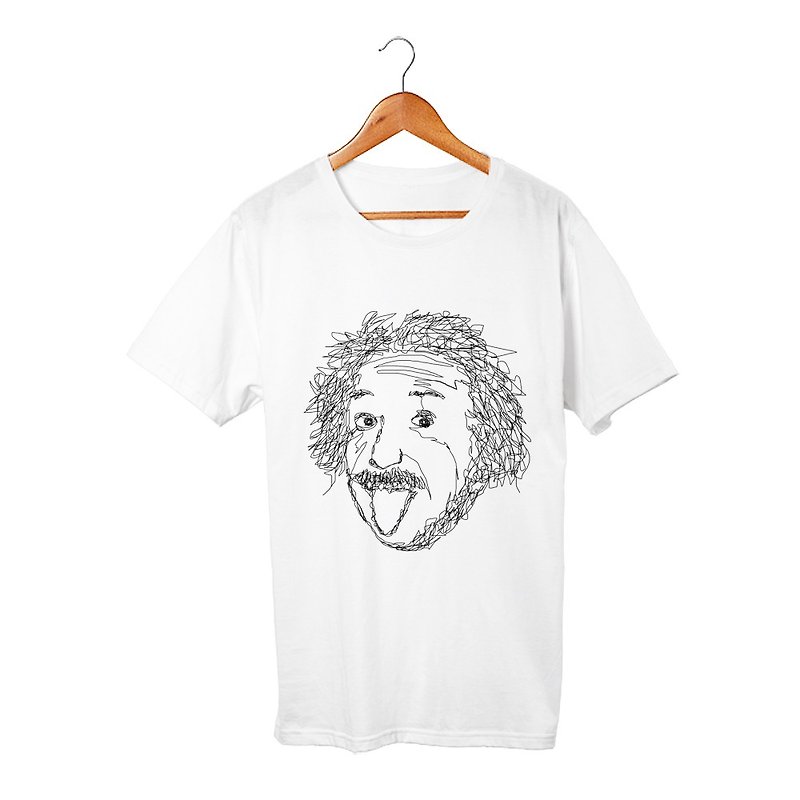 Einstein T-shirt - เสื้อยืดผู้ชาย - ผ้าฝ้าย/ผ้าลินิน ขาว