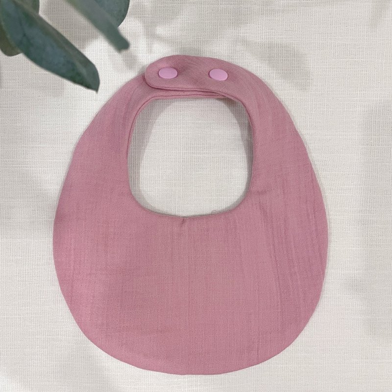 Eight-layer gauze bib bag, plain color, pink skin type, single color, saliva towel - ผ้ากันเปื้อน - ผ้าฝ้าย/ผ้าลินิน สึชมพู