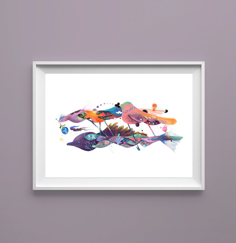 艸方作品 海在改變2 世界插畫獎入選作品 複製畫 畫作 - 海報/掛畫/掛布 - 紙 多色