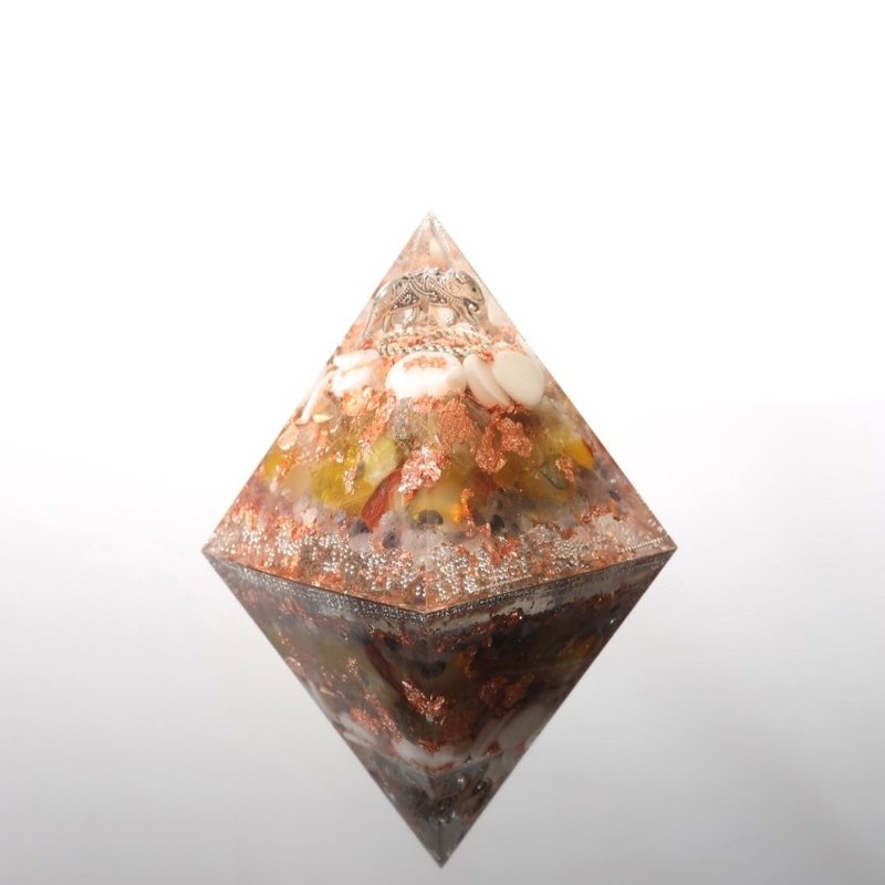 【客製化禮物】豐盛之象招財活力奧剛金字塔 - 擺飾/家飾品 - 半寶石 黃色