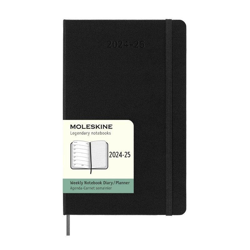 MOLESKINE 2024-25 Weekly Diary 18M Hard Shell L Shape Black - Notebooks & Journals - Paper Black