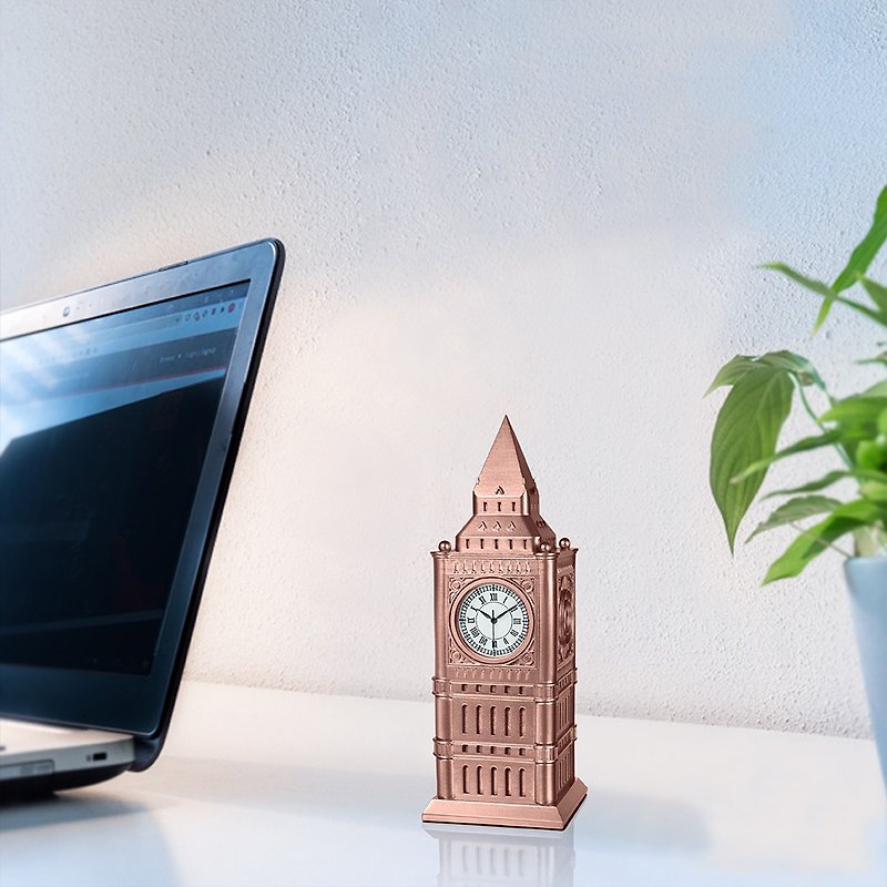 【Mini Small Desk Clock】Little Ben- Rose Gold - นาฬิกา - เรซิน 