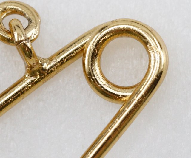 日本直送】シャネルCHANEL ブローチ安全ピン金メッキ×ライン