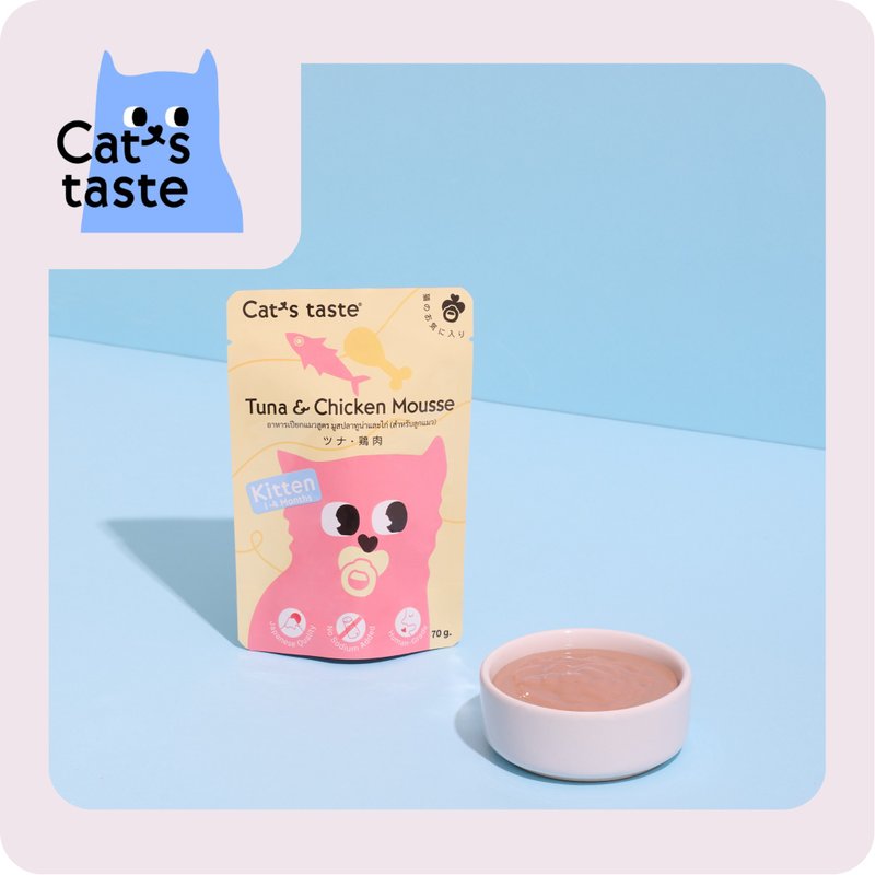 Cat's Taste Kitten Tuna Chicken Jelly Mousse - อาหารแห้งและอาหารกระป๋อง - อาหารสด 