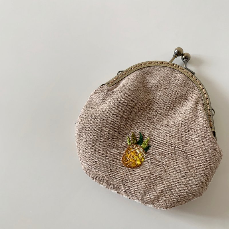 FRUITS Fruit Gold Bag [Pineapple No. 3] - Coin Purses - Cotton & Hemp Orange