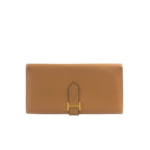 ✨比較的美品　エルメス　ベアン　キャメル 日本直送 名牌中古包 】HERMES エルメス ベアン レザー 長財布